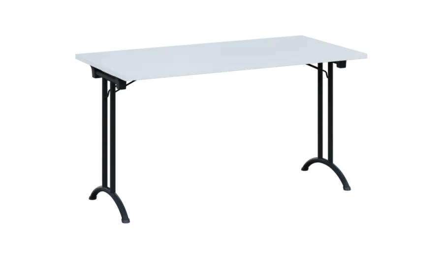 SLA 140 lak skládací jednací stůl 1394x700, deska 25 mm, podnož černý lak, deska bílá